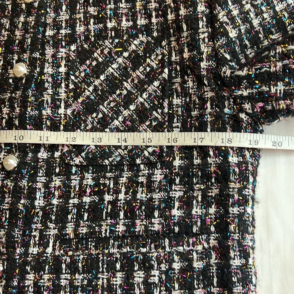 Bagatelle Tweed Sparkle Cropped Multi Color Jacket SZ M - Picture 12 of 14